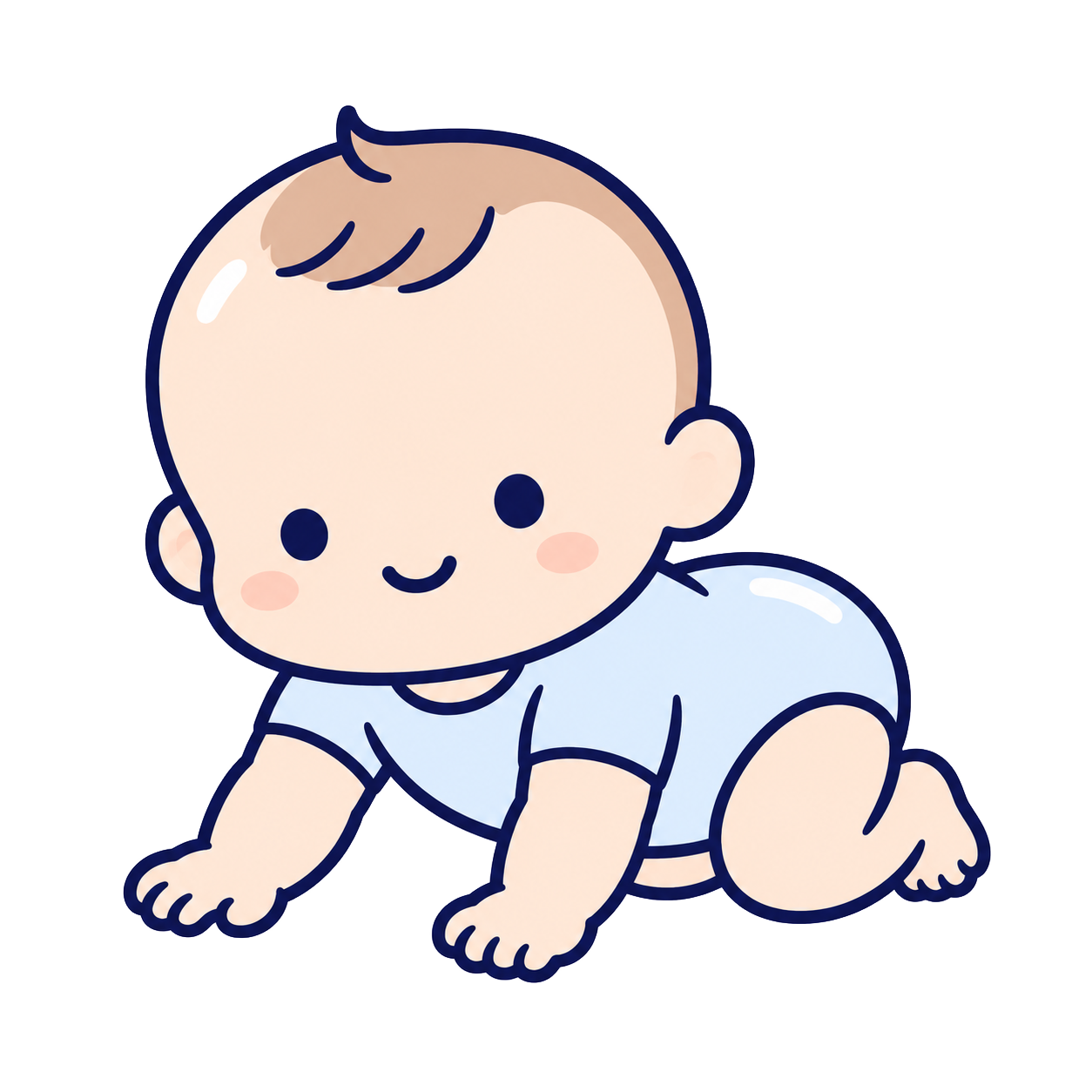 おとぽんアプリで音あそびを楽しむ赤ちゃんのイラスト